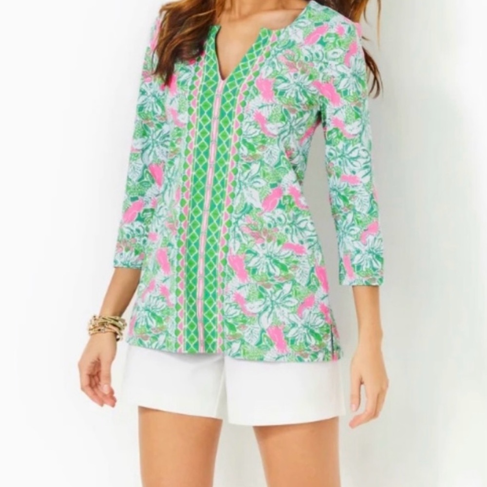 Karina ChillyLilly Tunic Top Botanical Green Just Wing It NWOT-Never worn